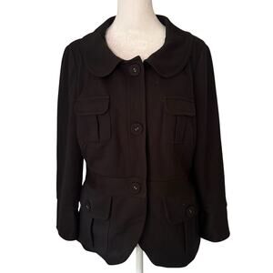 Sandro black button front jacket coat size M